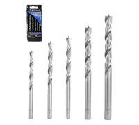 Greywolf 5 pcs Brad Point Wood Drill Bit Set, HSS Woodworking Twist Drill Bit Set, Double Slot Design, Durable Box with Index, for Woodworkers and DIY Enthusiasts (3/4/5/6/8mm)