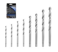 Greywolf 8 pcs Brad Point Wood Drill Bit Set, HSS Woodworking Twist Drill Bit Set, Double Slot Design, Durable Box with Index, for Woodworkers and DIY Enthusiasts (3/4/5/6/7/8/9/10mm)