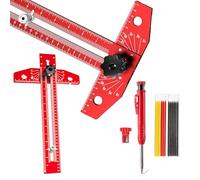 Greywolf Carpenter's Ruler, 18-inch Aluminum Sliding T-Square, Adjustable Angle, with Imperial and Metric Graduations, Multi-Purpose Carpenter's Ruler for Measuring Angles, Positions, and Lines