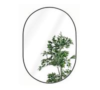 GreyZouq Large 70cm x 50cm Black Oval Wall mounted Mirror, Elegant Framed contemporary Decor for Bathroom, Bedroom & Living Room. Horizontal or vertical hanging.