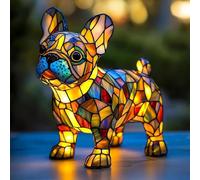 GRFFZX Boxer Dog Lamps Corgi Lamps Pug Lam p Shih Tzu Lam ps Schnauzer Lamp Dachshund La mp Stained Glass Dogs Lamp s, Dog Series Art Night Light (French Bulldog Lamp)