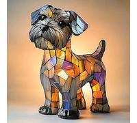 GRFFZX Boxer Dog Lamps Corgi Lamps Pug Lam p Shih Tzu Lam ps Schnauzer Lamp Dachshund La mp Stained Glass Dogs Lamp s, Dog Series Art Night Light (Schnauzer Lamp)