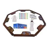 Grhonior Marbles & Jokers Board Game Pins and Jokers Solid Real Wood (Pine) Game Board for 2-8 Players, 8 Game Boards, 8 Colours, 40 Marbles, 4 Boxes (Classic Flame)