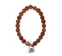 GRI9 Om Rudraksha Bracelet For Men & Women With Lord Shiva Om Mahakal Mahadev Elastic Stretchable Rudraksha Bracelet