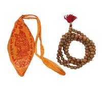 GRI9 Tulsi Holy Basil Prayer Beads Japa Mala Necklace 108 Beads Hand Knotted Tulsi Jaap Mala with Jaap Bag, Meditation and Yoga Accessory Blessed & Energized Hindu Tibetan Buddhist Subha Rosary, Tulsi
