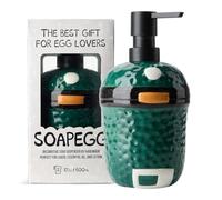 GriAddict SoapEGG, The Big Green Egg Ornament, BGE Charcoal Grill Accessories - Lovely Ceramic Bottel with Rust Proof Pump, Works for Kitchen, Bathroom, and Outdoor Barbecue, Novelty Gift for Egghead