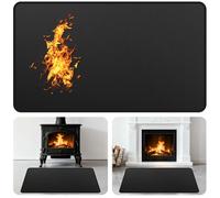 GRIBUDDY Fireplace Mat Fireproof, 48 x 30 Inch Hearth Rugs for Fireplaces Fire Resistant, Indoor Fire Pit Wood Stove Pads, Outdoor Under Grill Mats, Protect Floors and Decks from Sparks Embers