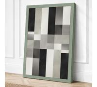 Grid and Rhythm Geometric Canvas Wall Art Print 24x16 Inch (61 x 41 cm)