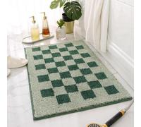 Grid Bath Rug Mat, Thick Soft Absorbent, Quick Dry Microfiber Mats, Shower Floor Rugs, Bathmat Runner, Bathroom Home Decor Accessories(E,45x70cm)