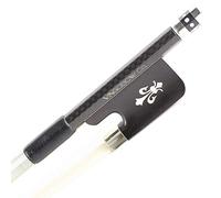 Grid Carbon Fiber Cello Bow 4/4 Size VINGOBOW 114C Advanced Level Full 71.5cm Fleur-de-lis Ebony Frog Well Balanced Light Weight Real Horse Hair Straight Stick Smooth Screw for Porfessional Player