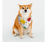 Grid Colored Dots Print Pet Bandana for Dogs Cats, Soft Breathable Elastic Fabric Puppy Bandana for Daily Use