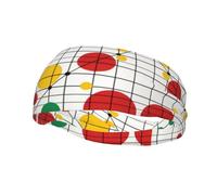 Grid Colored Dots Print Sweatband Headband Breathable and Stretchy Sports Headband for All-Day Wear