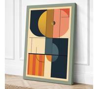 Grid Composition Geometric Canvas Wall Art Print 30x20 Inch