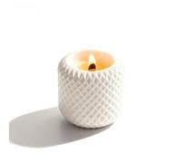 Grid Cup Scented Candles, Rose Natural Soy Wax Candle for Home, Aesthetic Textured Ceramic Jar Aromatherapy Candles for Relaxation, Stress Relief, Bedroom Decor, Anniversary Birthday Gifts for Women
