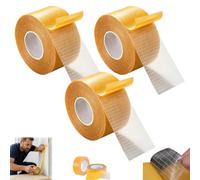 Grid Double-Sided Tape, Clear Mesh Double-Sided Tape with Fiberglass, 3CM*5M Transparent & Strong Bond Heavy-Duty Waterproof Mounting Adhesive for Floor, Wall, DIY, Office (2cm*5m,3pc)