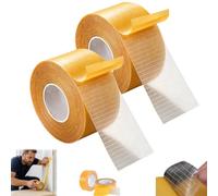 Grid Double-Sided Tape, Clear Mesh Double-Sided Tape with Fiberglass, 3CM*5M Transparent & Strong Bond Heavy-Duty Waterproof Mounting Adhesive for Floor, Wall, DIY, Office (2cm*10m,2pc)
