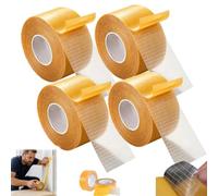 Grid Double-Sided Tape, Clear Mesh Double-Sided Tape with Fiberglass, 3CM*5M Transparent & Strong Bond Heavy-Duty Waterproof Mounting Adhesive for Floor, Wall, DIY, Office (3cm*10m,4pc)