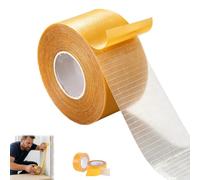 Grid Double-Sided Tape, Clear Mesh Double-Sided Tape with Fiberglass, 3CM*5M Transparent & Strong Bond Heavy-Duty Waterproof Mounting Adhesive for Floor, Wall, DIY, Office (5cm*5m,1pc)