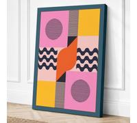 Grid Forms Modernist Canvas Wall Art Print 18x12 Inch
