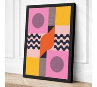 Grid Forms Modernist Canvas Wall Art Print 24x16 Inch