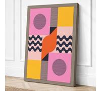 Grid Forms Modernist Canvas Wall Art Print 36x24 Inch
