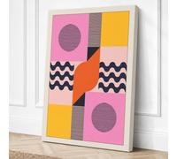 Grid Forms Modernist Canvas Wall Art Print 36x24 Inch