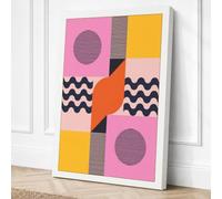Grid Forms Modernist Canvas Wall Art Print 36x24 Inch