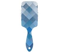 Grid Gradient Modern Blue Cube friendly mens hair brush Designed scalp massager for short hair with Ergonomic handle cepillo para cabello de mujer
