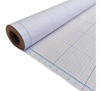Grid Graph Pattern Paper | 914mm (36”) x 10m Roll | Printed Blue 5mm & 50mm Grids | Printed Full-Length Ruler | for Drafting, Pattern Cutting, Engineering | Available in 50gsm & 90gsm Thickness (50)