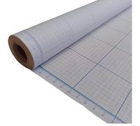 Grid Graph Pattern Paper | 914mm (36”) x 10m Roll | Printed Blue 5mm & 50mm Grids | Printed Full-Length Ruler | for Drafting, Pattern Cutting, Engineering | Available in 50gsm & 90gsm Thickness (90)