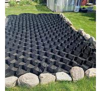 grid， Heavy Duty Gravel Honeycomb Mesh Geogrid Landscape Erosion Control Netting 5cm Depth Slope Stabilizer Size 4x10M/13.1x32.8FT(1x7M/3.3x22.9FT)