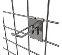 Grid Hooks - 100mm / 4inch Euro Double Prong in Chrome - Shop Fittings for Gridwall (J27+) (25)