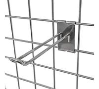 Grid Hooks - 200mm / 8inch Euro Double Prong in Chrome - Shop Fittings for Gridwall (J27C+) (10)
