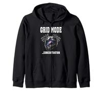 GRID MODE...CONCENTRATION Racing Driver Track Days Start Lap Zip Hoodie