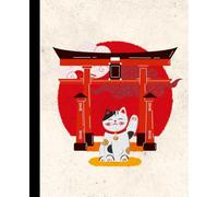 Grid Notebook: Maneki-Neko Notes: Japan theme, Fortune, Wisdom & Serenity