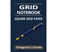 Grid Notebook: Square Grid Paper - 101 Pages, Large 7×10 Inch Notebook for School, Work & Design