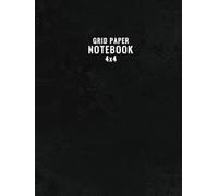 Grid Paper Notebook - 4x4: Quad Rule Graph Paper | 1/4 Inch Squares | 0.25 Inch Squares | Black Texture Cover | Hardcover | 300 Pages | 8.25 x 11 inches