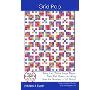 Grid Pop Quilt Pattern, by Busy Hands Quilts, Fat Quarter and Jelly Roll 2.5in Strip Friendly, 8 Size Options