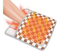 Grid Print Electric Heating Pad for Feet & Body | Portable Foot Warmer with Digital 3-Temp Display (45/55/65℃) | Type-C Rechargeable Heated Foot Rest Under Desk | Foot Heating Pad for Office & Home