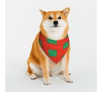 Grid Red Green Print Pet Bandana for Dogs Cats, Soft Breathable Elastic Fabric Puppy Bandana for Daily Use