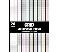 Grid Scrapbook Paper: 20 Double Sided Square Color Lines White Background Sheets - 20 Designs for Journals, Collages, Math, Writing - 8.5" x 11"