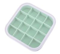 Grid Silicone Ice Cube Mold with Lid for DIY Crafts | Wear Resistant ABS and Silicone Build, Clean Storage Design, Green Finish, 16 Cube Capacity