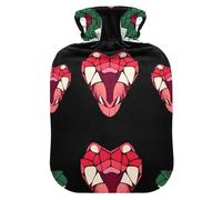 Grid Snake Black hot Bottle Water Bag with Soft Cover, 2L Water Bags for Neck Shoulder Warmer, Hand Feet Warmer, bolsas para agua Caliente