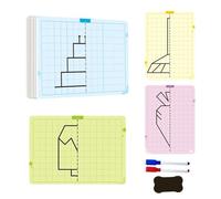 Grid Symmetrical Drawing Board - 20page Children's Grid Symmetrical Drawing Toy | Grids Pattern Tracing Board for Kids Activity Set, Concentration Painting Training Toy for Children Boys Girls