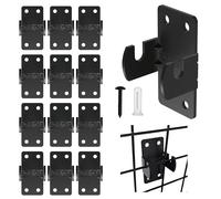 Grid Wall Hooks- 12 Pack Advanced Gridwall Mount Brackets with Reinforced Double Hook Design for Maximum Stability- Wall Mounting Hooks for Grid Wall Panel Display- Black Grid Panel Hooks