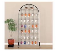 Grid Wall Panels Display Stand, Grid Wall Display Racks With T-Base Floorstanding Standing Display Rack For Retail And Craft Fair, Easy To Move