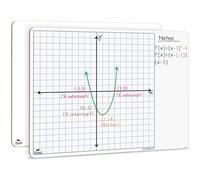 Grid with Work Space, 11" x 14" Double Sided Dry Erase Graph Lap Board for Math and More