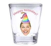 Gridachi Personalised Shot Glass with Face Photo Text 2oz Custom Shot Glasses for Men Women Birthday Party Favors Wedding Anniversaries Bachelorette Whiskey Glass Best Man or Officiant Glass