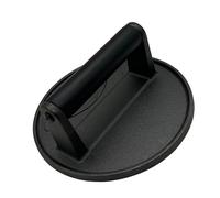Griddle burger press - round flat meat press made of iron, 16.5 cm diameter, heat-resistant handle, perfect searing marks for hamburger steak, saves cooking time and ensures crispy crust