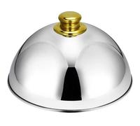 Griddle Dome, 12.5" Cheese Melting Dome Stainless Steel Basting Cover For Griddle With Golden Handle Polished Round Griddle Accessories For Home Restaurant,Grill Cover